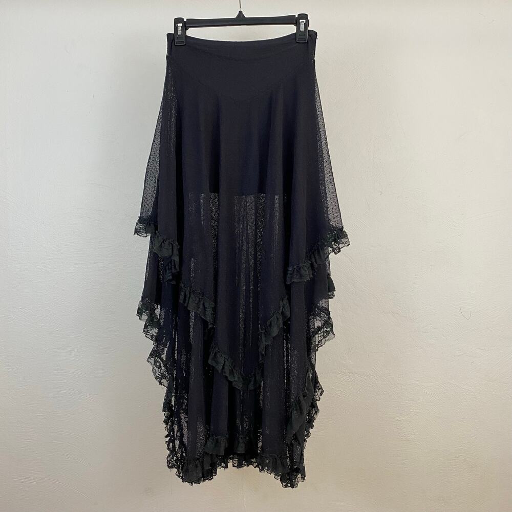 Free People Spanish Court Skirt - Washed Black - Size XS